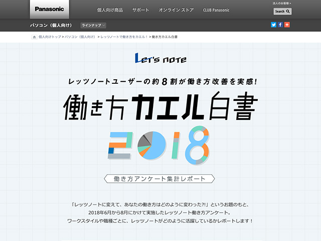 Panasonic PC(個人向け)働き方カエル白書