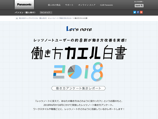 Panasonic PC（個人向け）働き方カエル白書